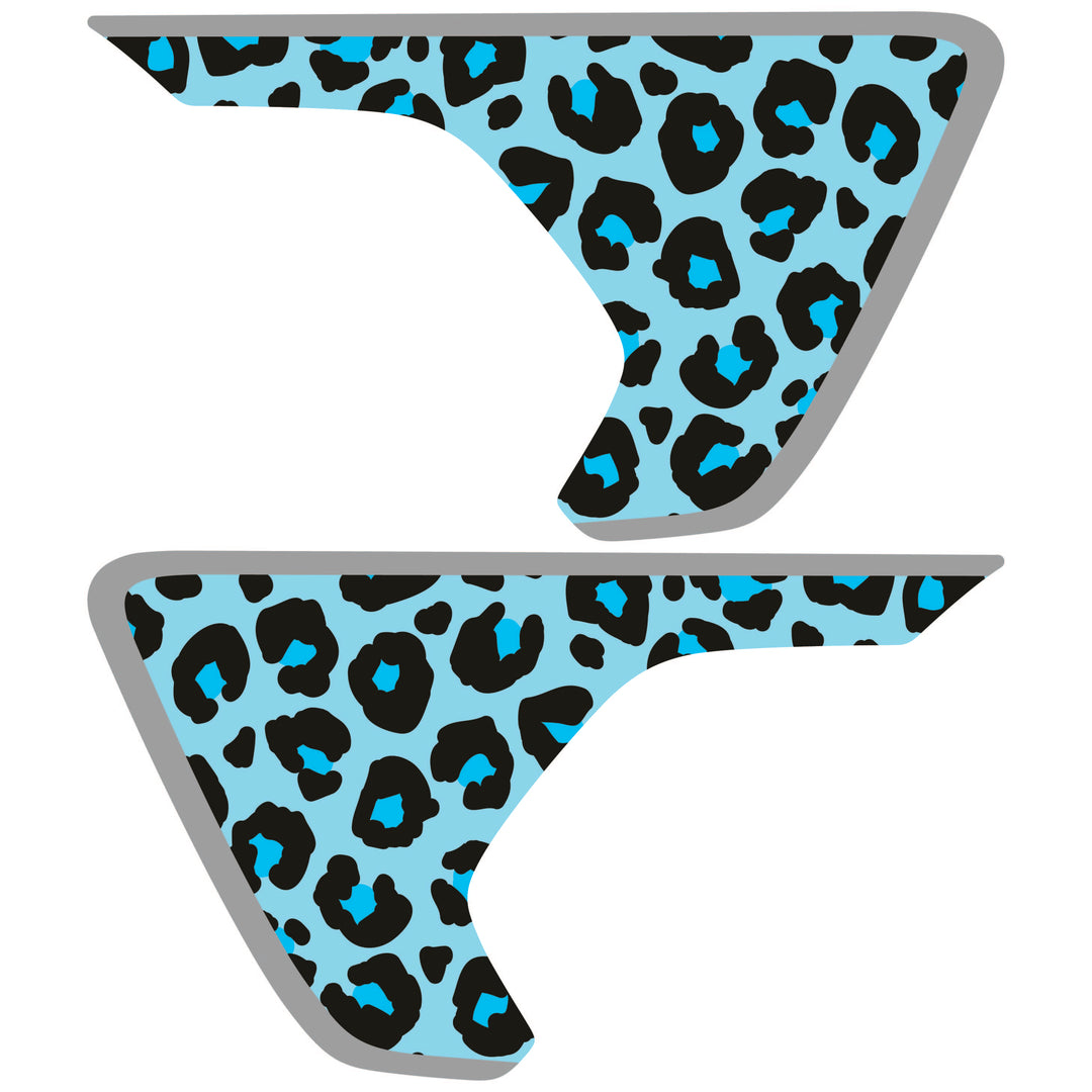 Teal Cheetah Print Fender inserts (Set of 2)