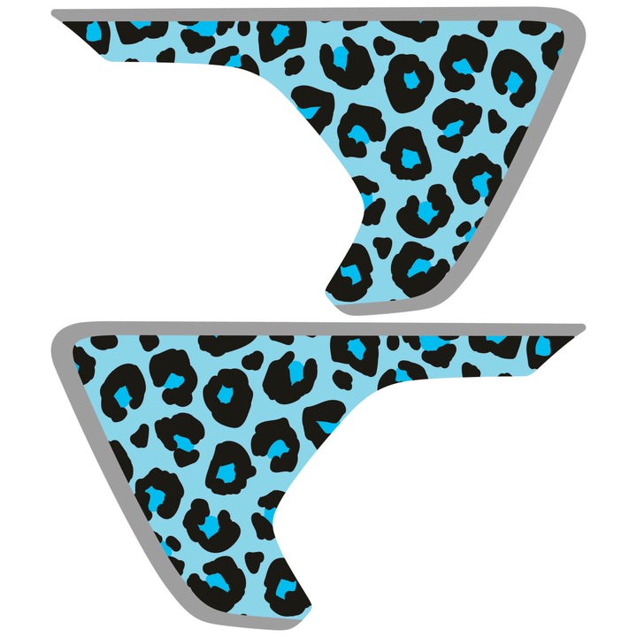 Teal Cheetah Print Fender inserts (Set of 2)