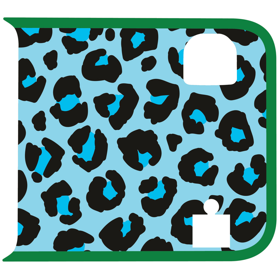 Teal Cheetah Wrangler Tailgate Handle Graphic - Colored Outline