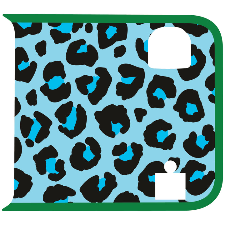 Teal Cheetah Wrangler Tailgate Handle Graphic - Colored Outline