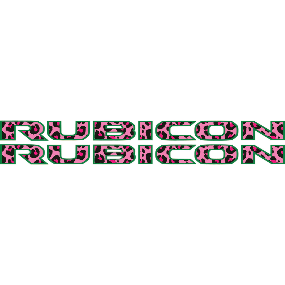 Pink Cheetah Rubicon Hood Lettering