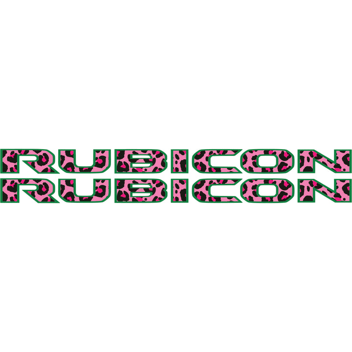 Pink Cheetah Rubicon Hood Lettering