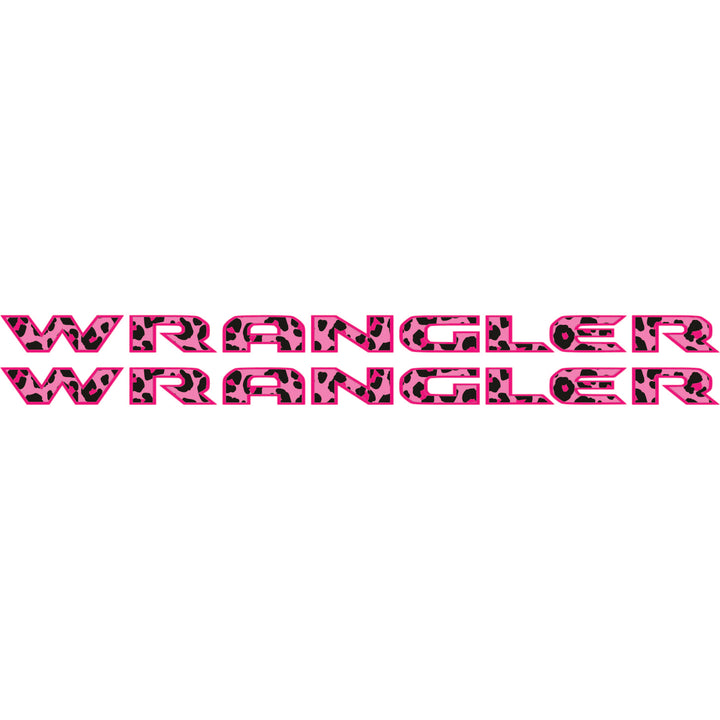 Pink Cheetah Wrangler Hood Lettering
