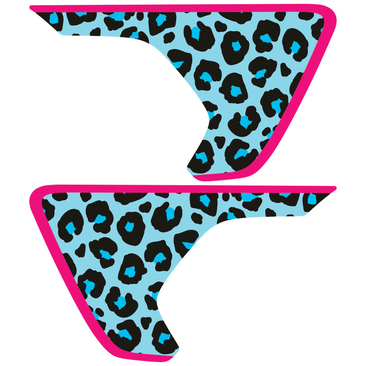 Teal Cheetah Print Fender inserts (Set of 2)
