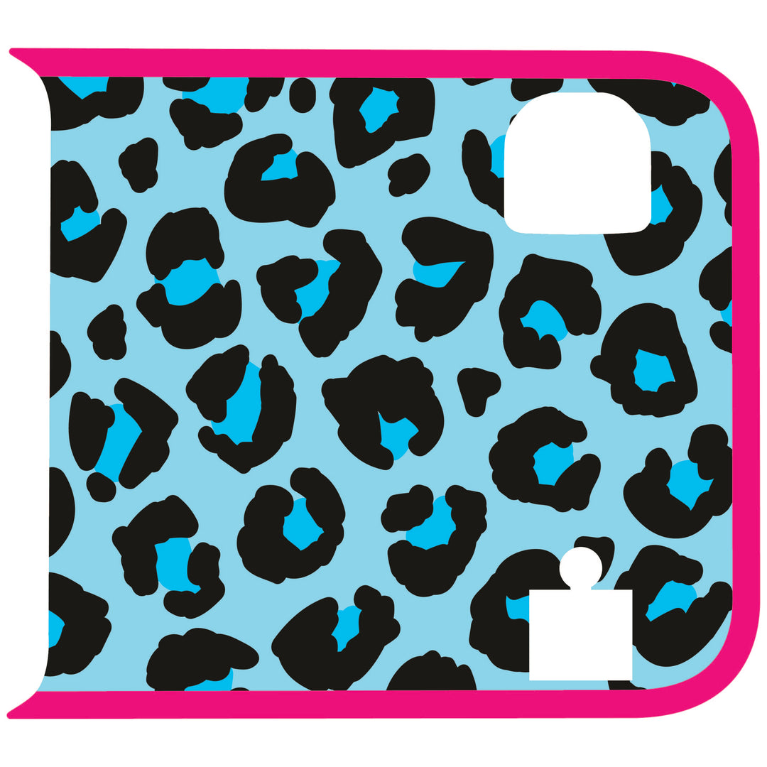 Teal Cheetah Wrangler Tailgate Handle Graphic - Colored Outline