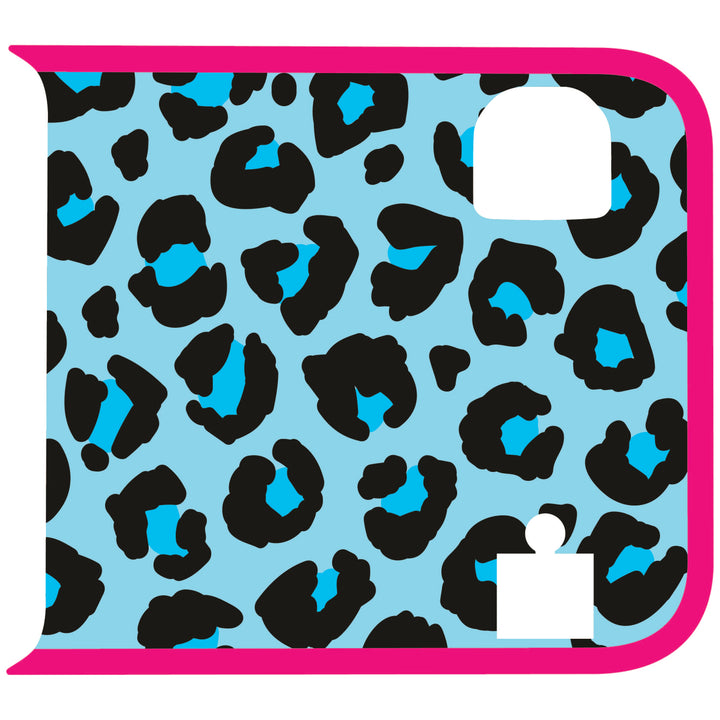 Teal Cheetah Wrangler Tailgate Handle Graphic - Colored Outline