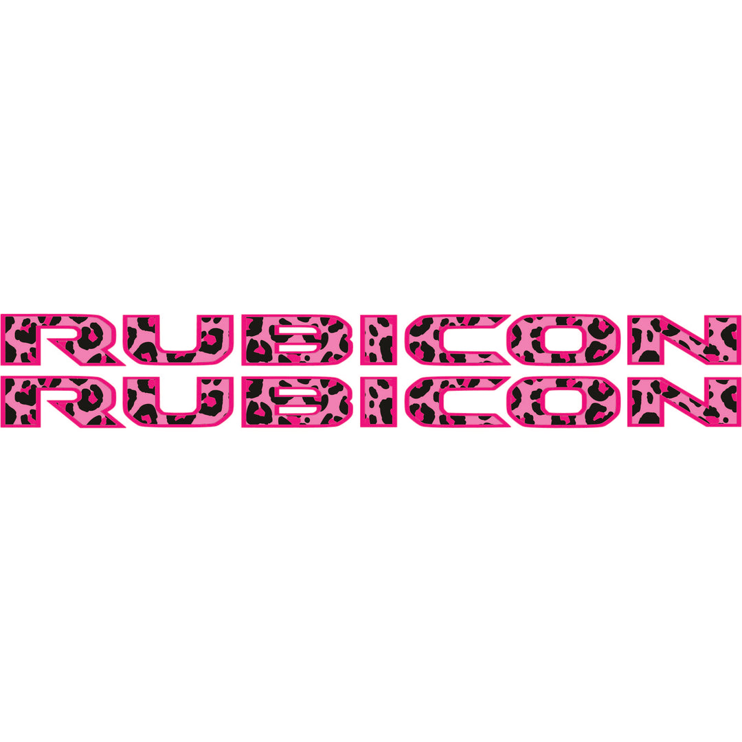 Pink Cheetah Rubicon Hood Lettering