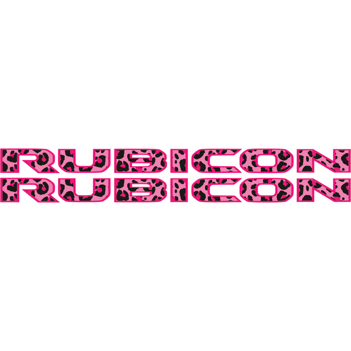 Pink Cheetah Rubicon Hood Lettering