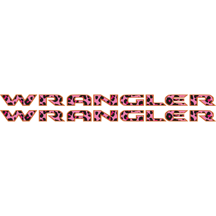 Pink Cheetah Wrangler Hood Lettering