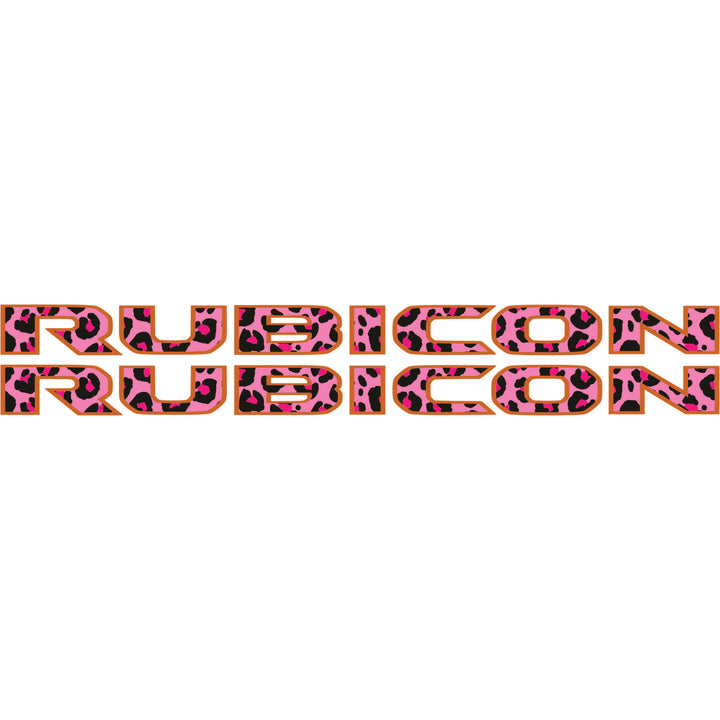 Pink Cheetah Rubicon Hood Lettering