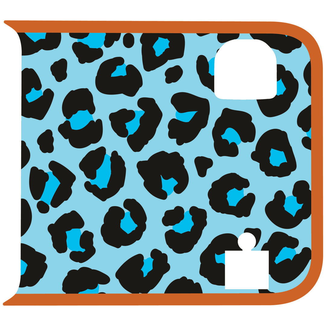 Teal Cheetah Wrangler Tailgate Handle Graphic - Colored Outline