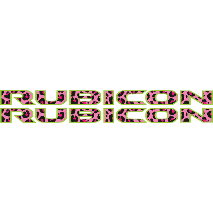 Pink Cheetah Rubicon Hood Lettering