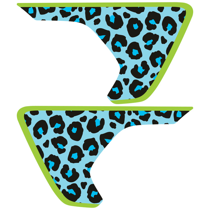 Teal Cheetah Print Fender inserts (Set of 2)