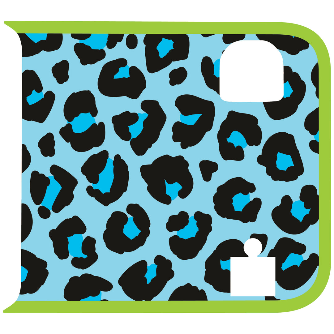 Teal Cheetah Wrangler Tailgate Handle Graphic - Colored Outline