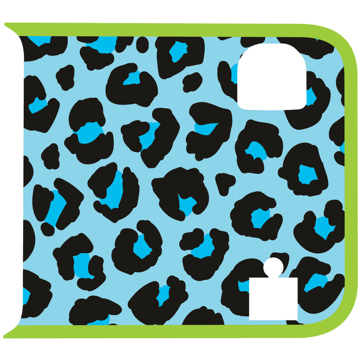 Teal Cheetah Wrangler Tailgate Handle Graphic - Colored Outline