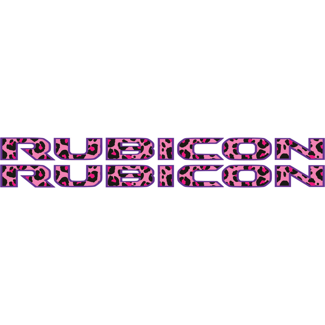 Pink Cheetah Rubicon Hood Lettering