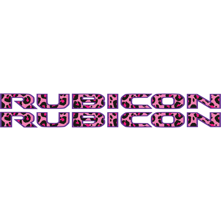 Pink Cheetah Rubicon Hood Lettering