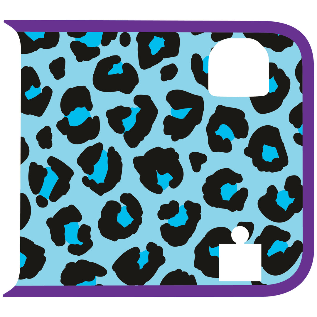 Teal Cheetah Wrangler Tailgate Handle Graphic - Colored Outline