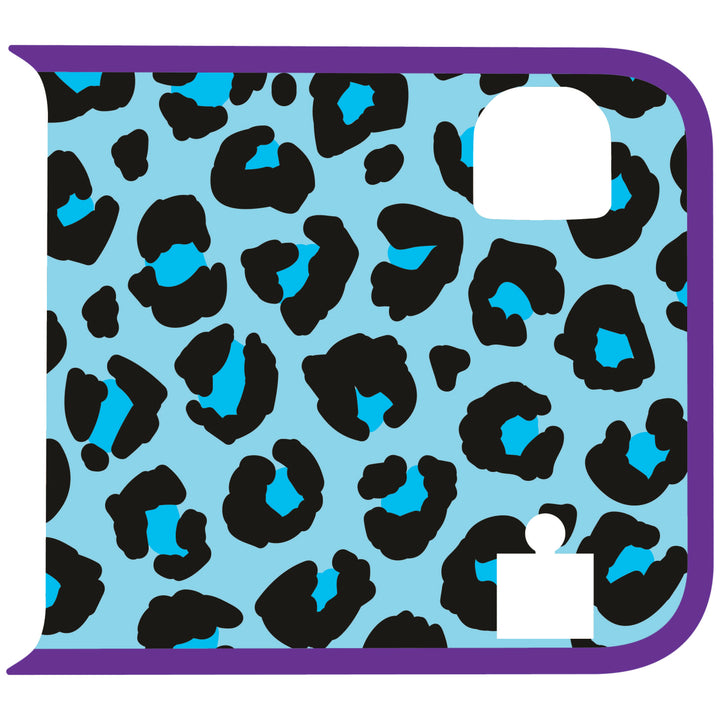 Teal Cheetah Wrangler Tailgate Handle Graphic - Colored Outline