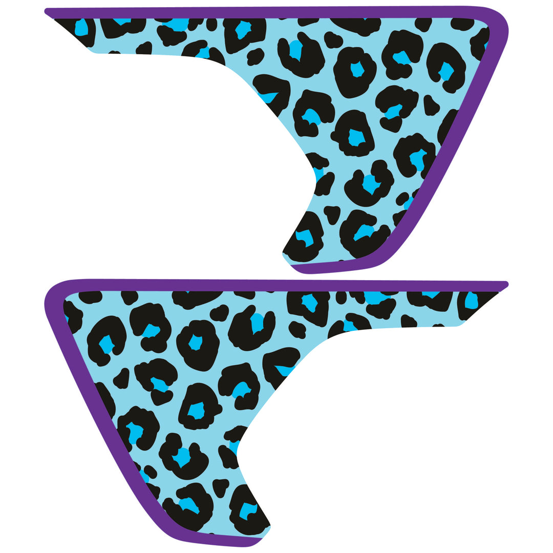 Teal Cheetah Print Fender inserts (Set of 2)