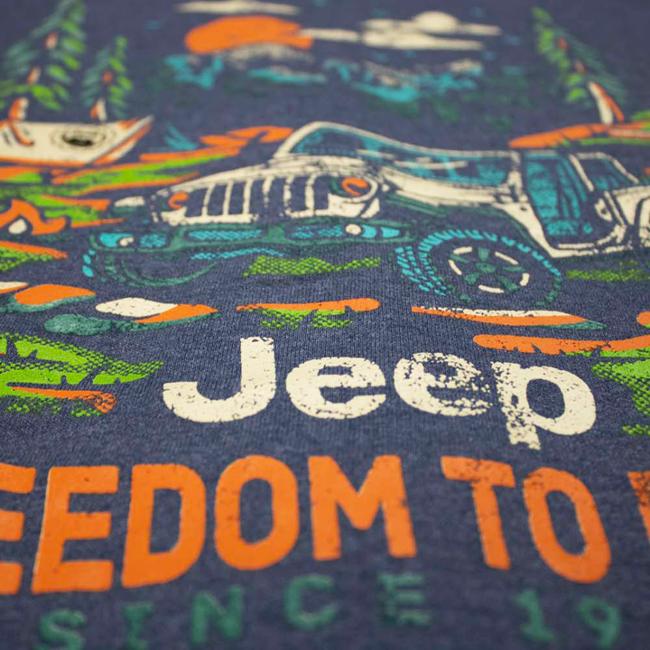Mens Jeep® Freedom To Roam Zip Hoodie Sweatshirt - Heather Navy Blue