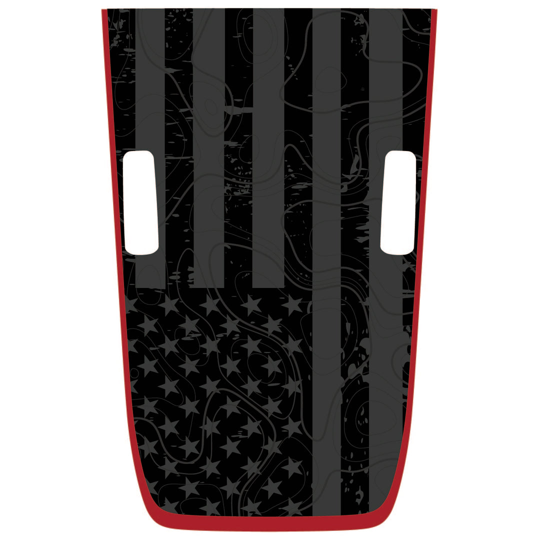 Subdued American Flag Topography Hood Graphic