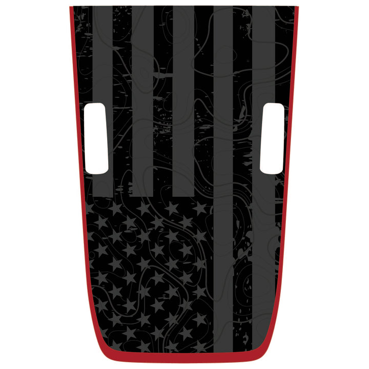 Subdued American Flag Topography Hood Graphic