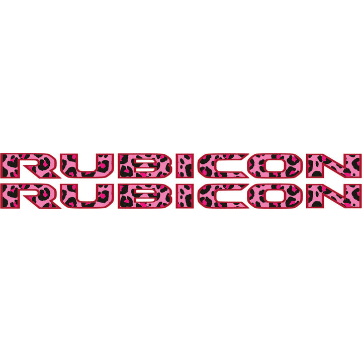 Pink Cheetah Rubicon Hood Lettering