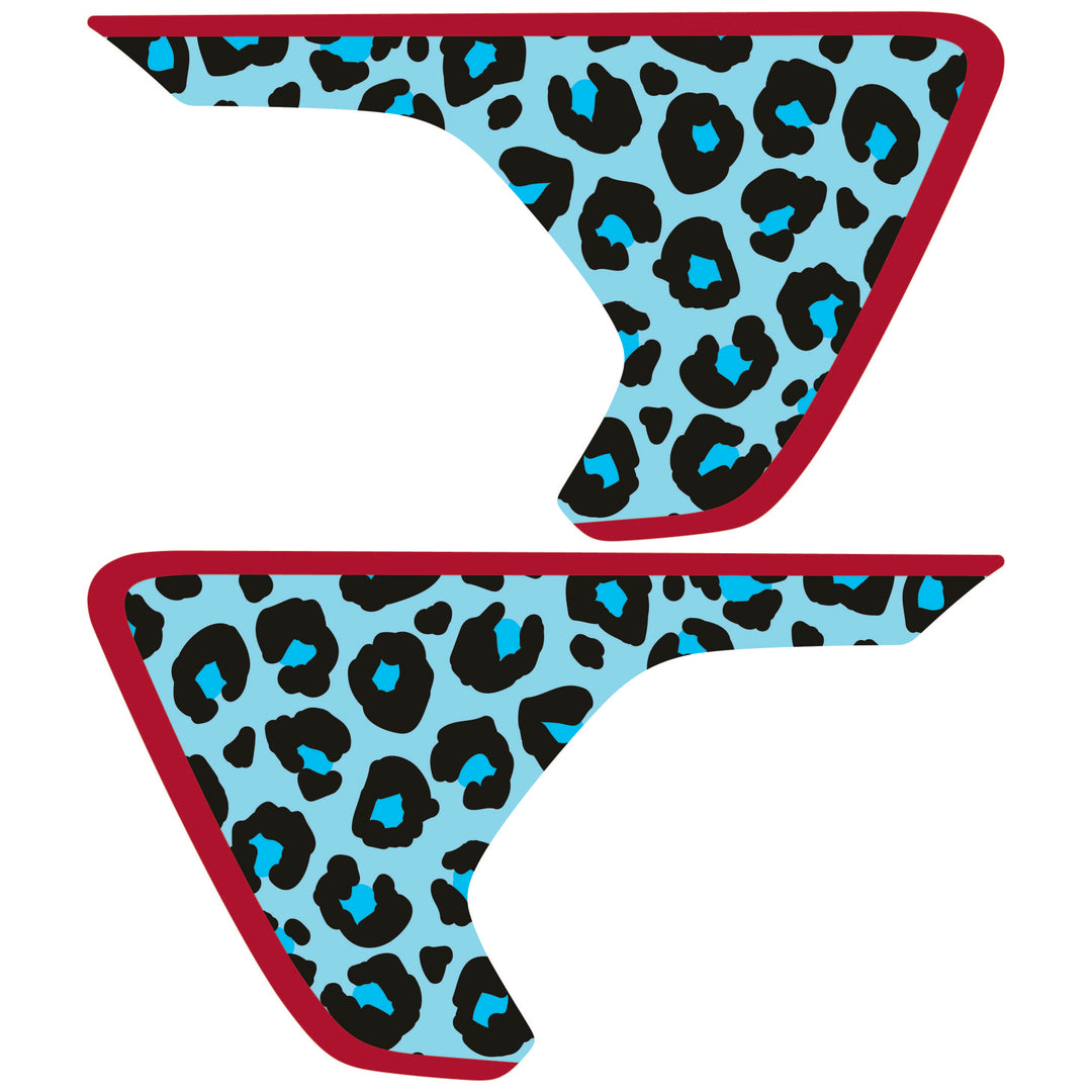 Teal Cheetah Print Fender inserts (Set of 2)