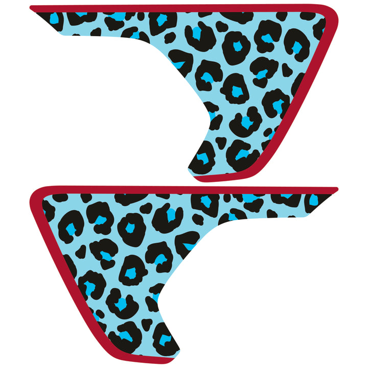Teal Cheetah Print Fender inserts (Set of 2)