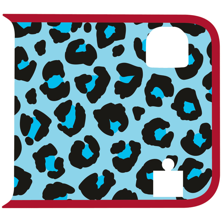 Teal Cheetah Wrangler Tailgate Handle Graphic - Colored Outline