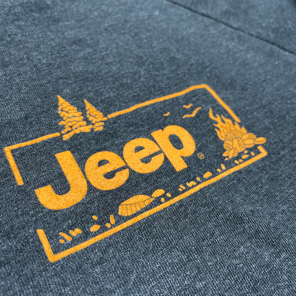 Mens Long Sleeve Hooded Jeep® Sasquatch T-Shirt-Black Heather