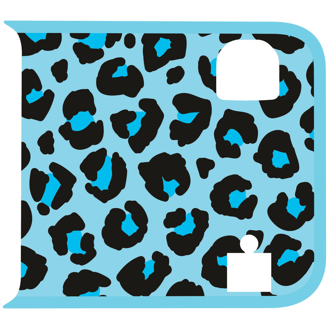 Teal Cheetah Wrangler Tailgate Handle Graphic - Colored Outline