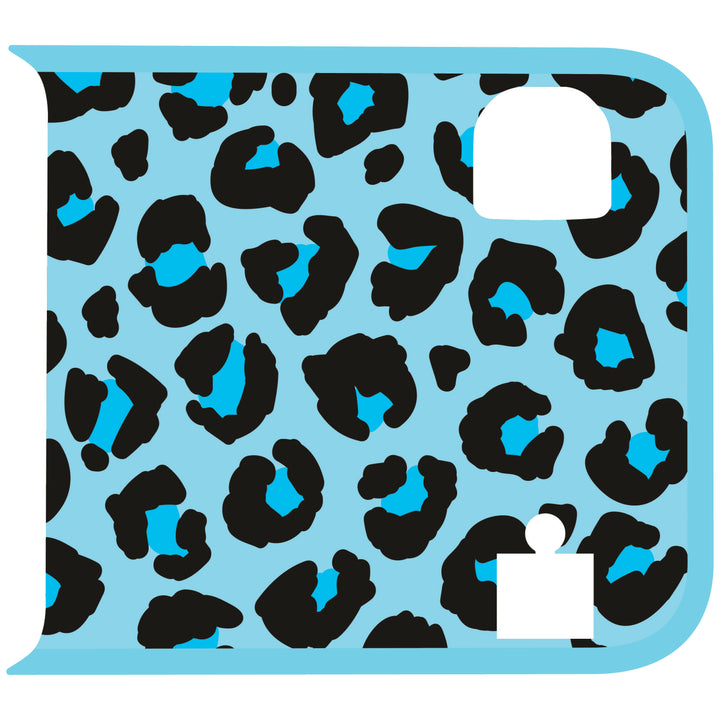 Teal Cheetah Wrangler Tailgate Handle Graphic - Colored Outline