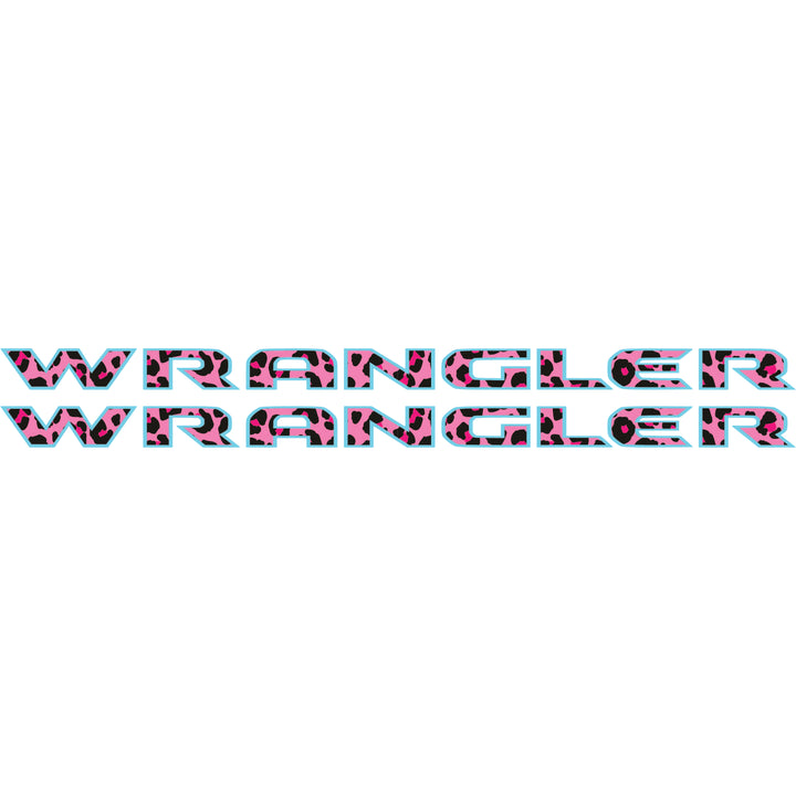Pink Cheetah Wrangler Hood Lettering