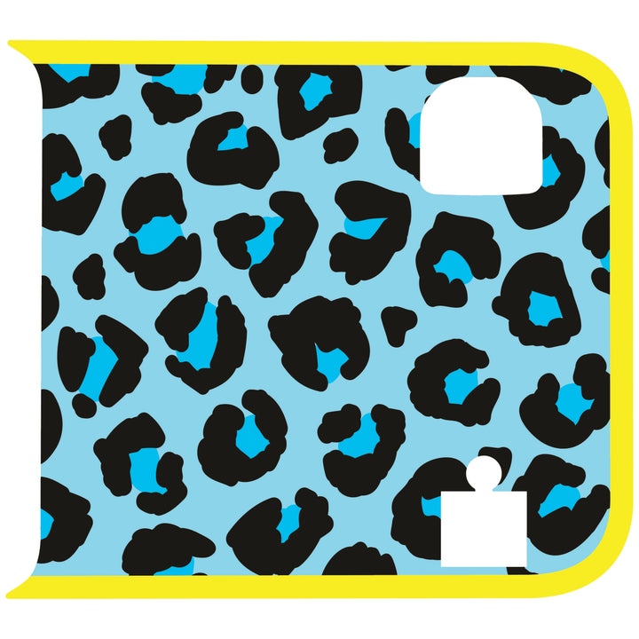 Teal Cheetah Wrangler Tailgate Handle Graphic - Colored Outline