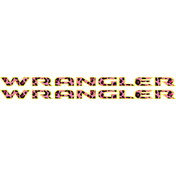 Pink Cheetah Wrangler Hood Lettering
