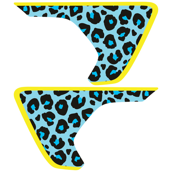Teal Cheetah Print Fender inserts (Set of 2)