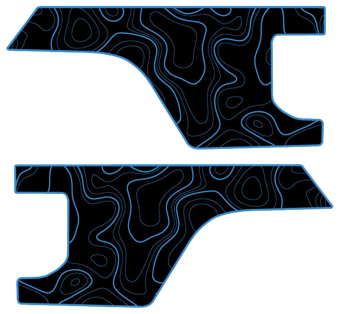 Gladiator Bedside Graphics - Topography with Colored Outline
