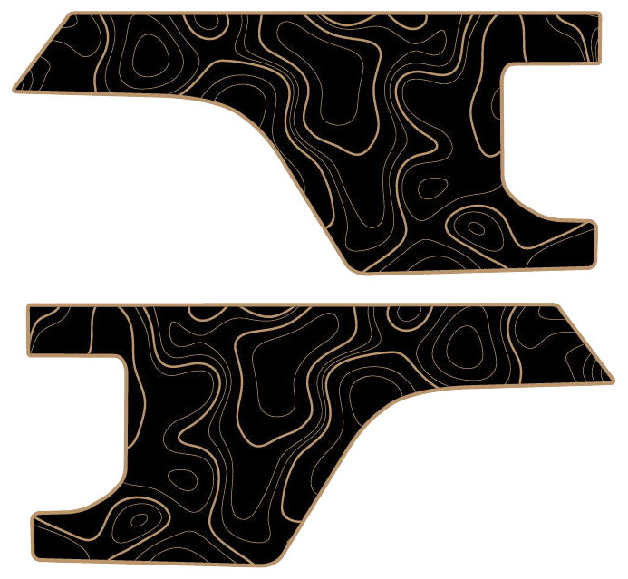 Gladiator Bedside Graphics - Topography with Colored Outline