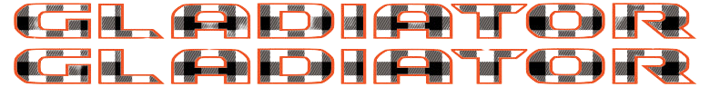 Gladiator Hood Lettering - Black and White Plaid