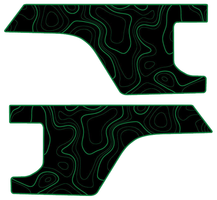 Gladiator Bedside Graphics - Topography with Colored Outline
