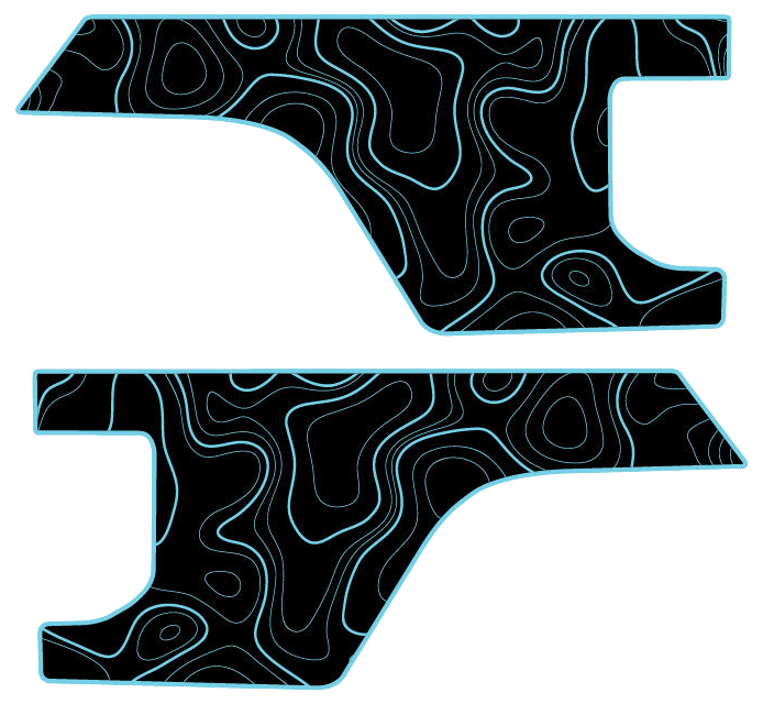 Gladiator Bedside Graphics - Topography with Colored Outline