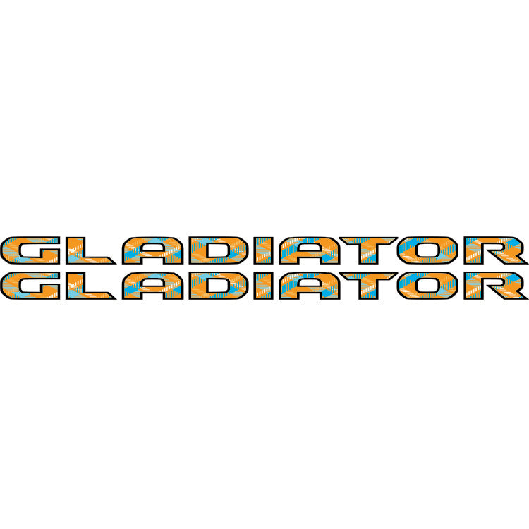 Gladiator Hood Lettering - Orange and Blue Plaid