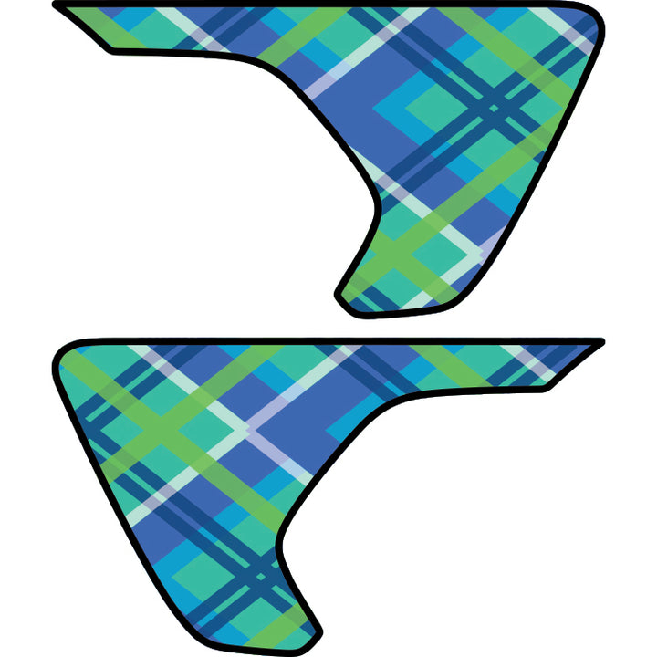 Green and Blue Plaid Fender Inserts (Set Of 2)