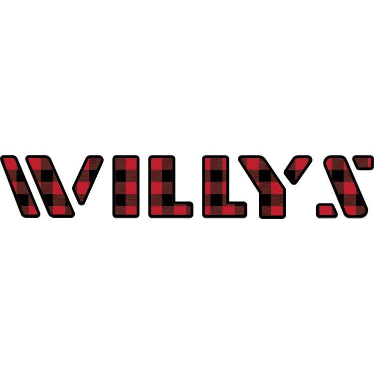 Willys Hood Lettering - Red and Black Plaid