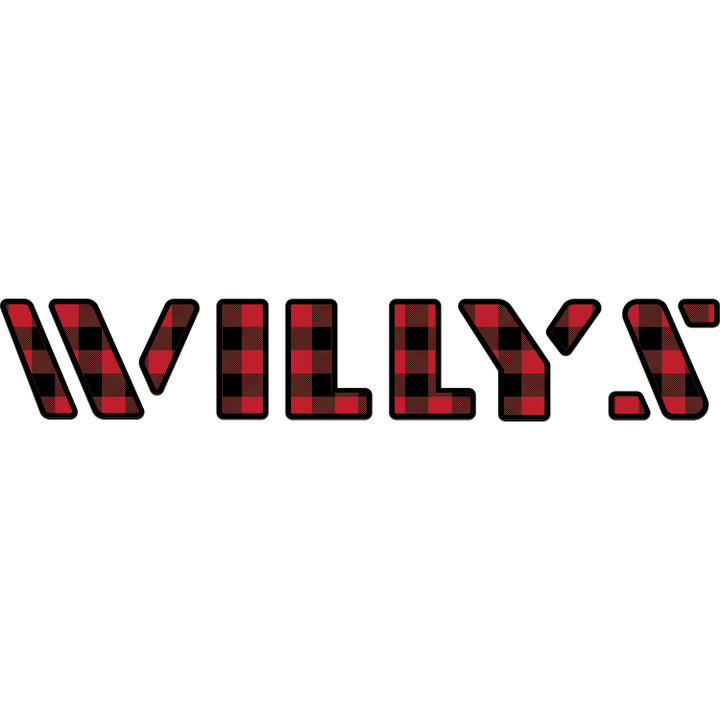 Willys Hood Lettering - Red and Black Plaid