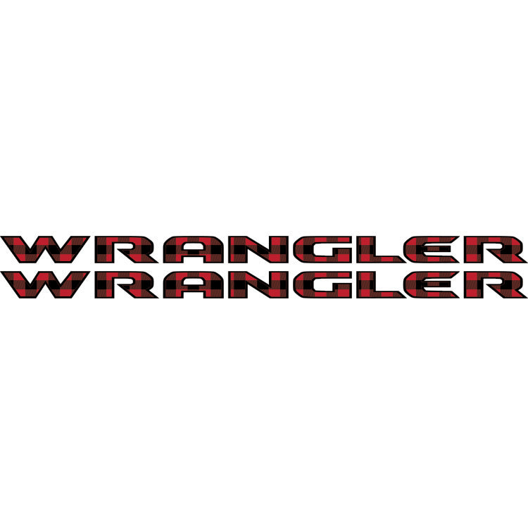 Wrangler Hood Lettering - Red and Black Plaid