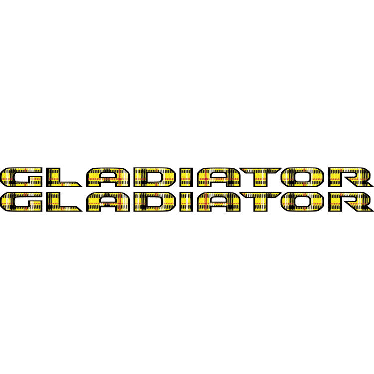 Gladiator Hood Lettering - Yellow and Red Plaid