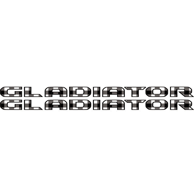 Gladiator Hood Lettering - Black and White Plaid